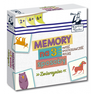 Kapitan Nauka. Memory na 3 sposoby. Zwierzyniec 2+, 4+, 6+ (Karty obrazkowe do gry + instrukcja) Kapitan Nauka. Memory na 3 sposoby. Zwierzyniec 2+, 4+, 6+ (Karty obrazkowe do gry + instrukcja)